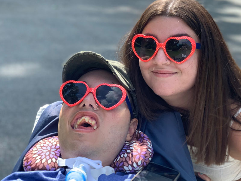 Jovan and his cousin in funny glasses