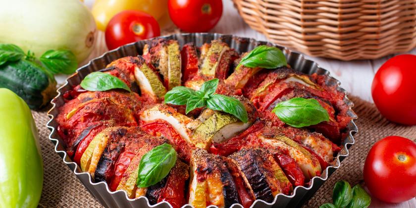 a dish of vegetarian ratatouille