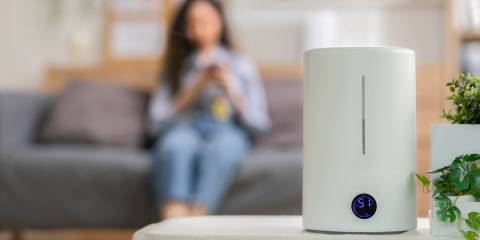 a woman inside with a diffuser