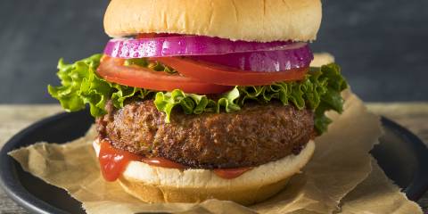 A juicy burger made without meat