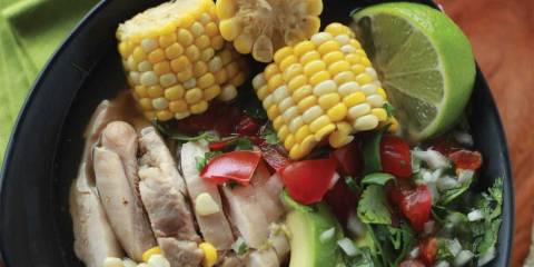 Colombian-Style Chicken With Corn, Avocado and Lime