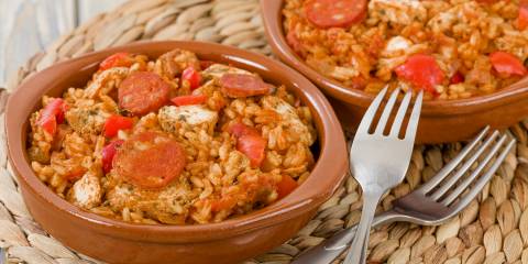 two bowls full of creole-style jambalaya