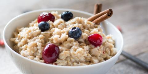Oatmeal with blueberries cranberries and cinnamon