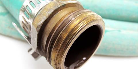 The spout of a garden hose