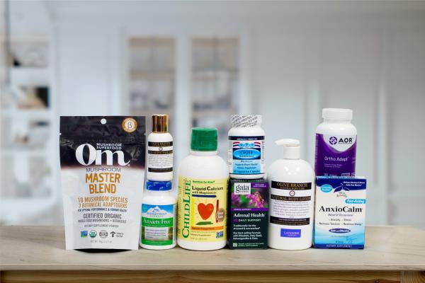 a variety of all-natural supplements