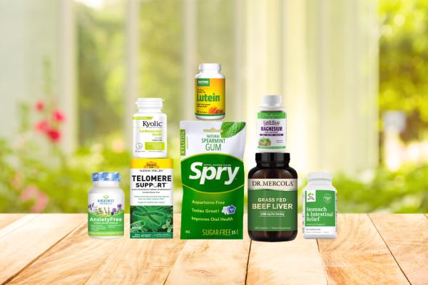 a collection of all-natural supplements and some gum