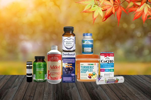 a selection of all-natural supplements
